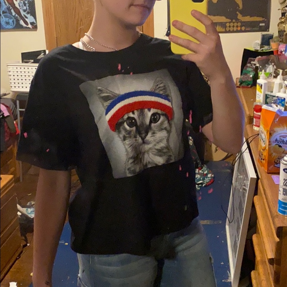 NEW Black Olympic Cat Shirt